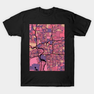 Columbus Map Pattern in Purple & Pink T-Shirt